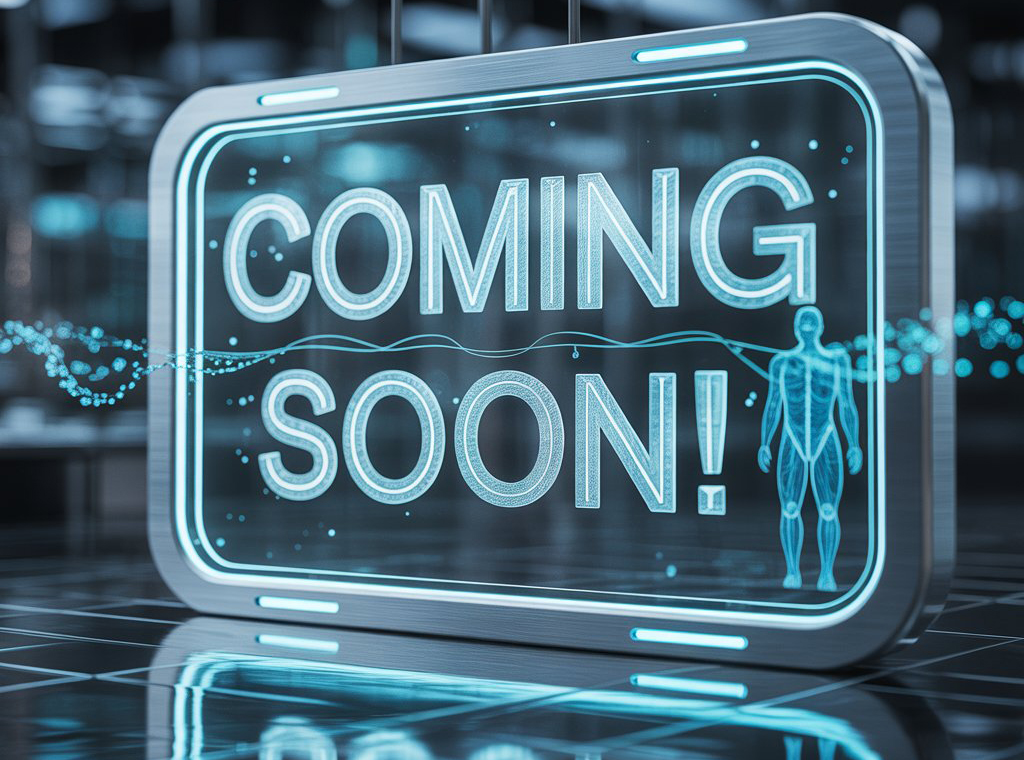 Blue sign reading coming soon