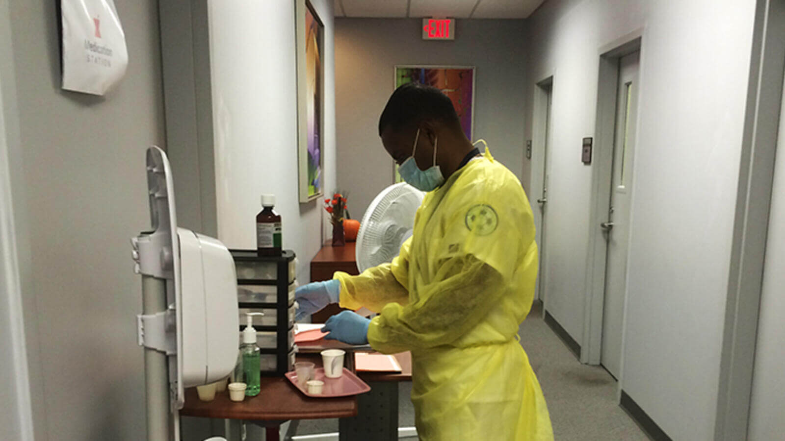 Nursing Student working.