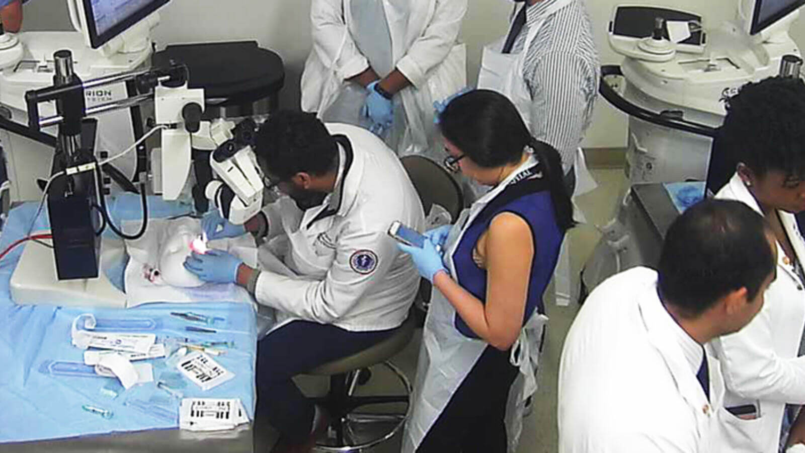 Ortho residents in the lab.